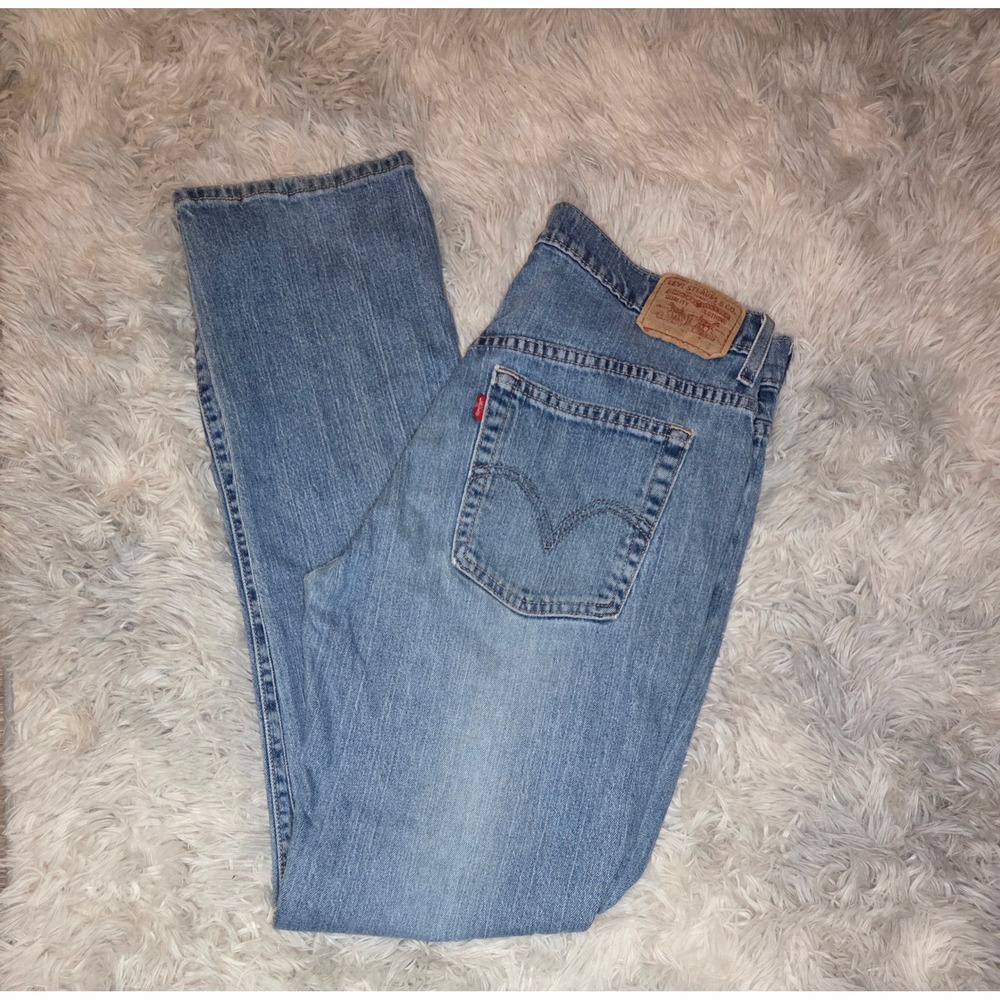 Levis 505 Y2K Vintage Nouveau Low Straight Jeans Light Wash Blue Denim 10M
